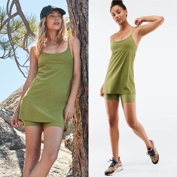 Fabletics Dresses & Skirts - Fabletics Laura Active Dress Built-in Bodysuit Equipped With Pockets Green